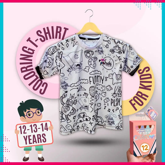 Magical Drawing T-Shirt + 12 Colors Gift for Kids VIP Panda