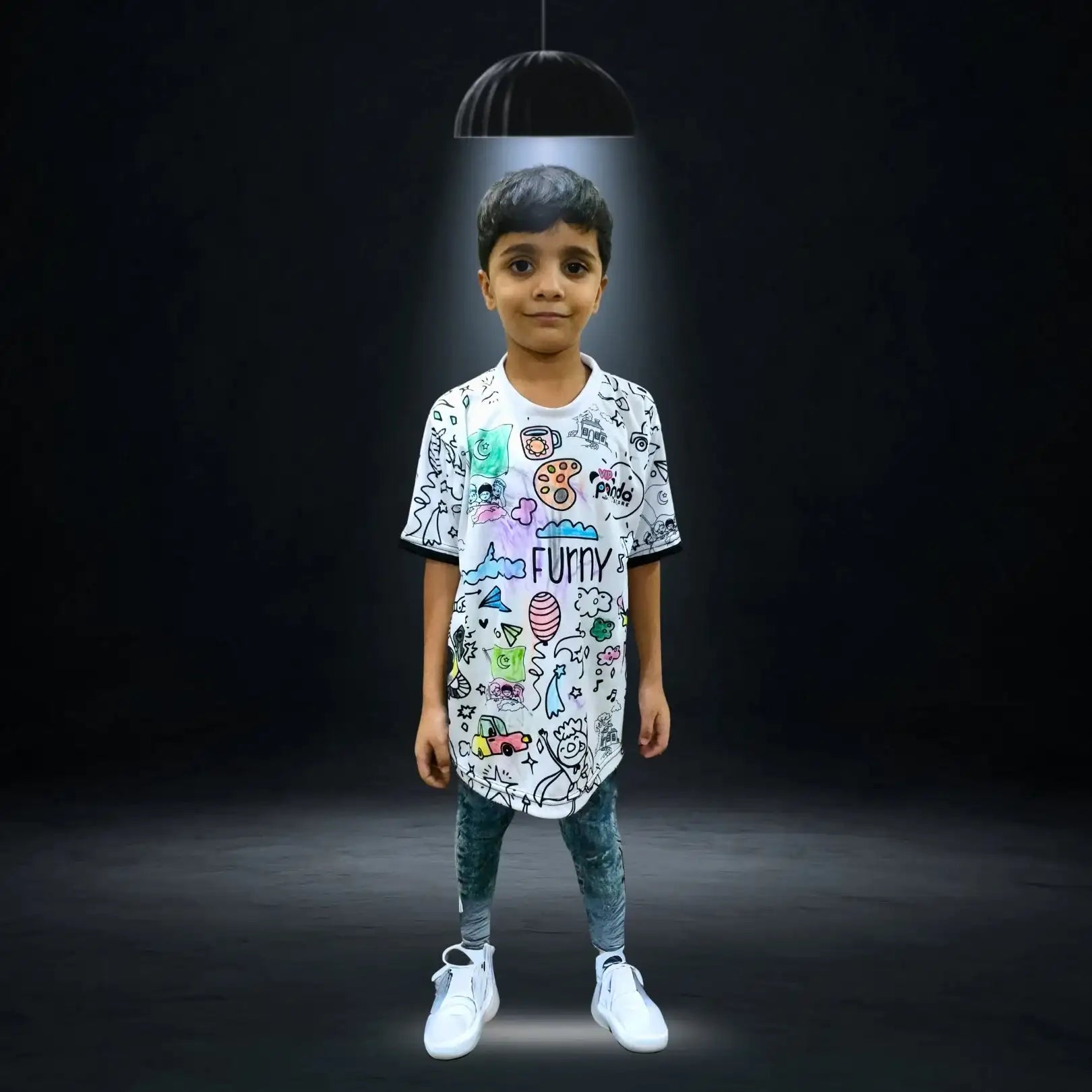 Magical Drawing T-Shirt + 12 Colors Gift for Kids VIP Panda