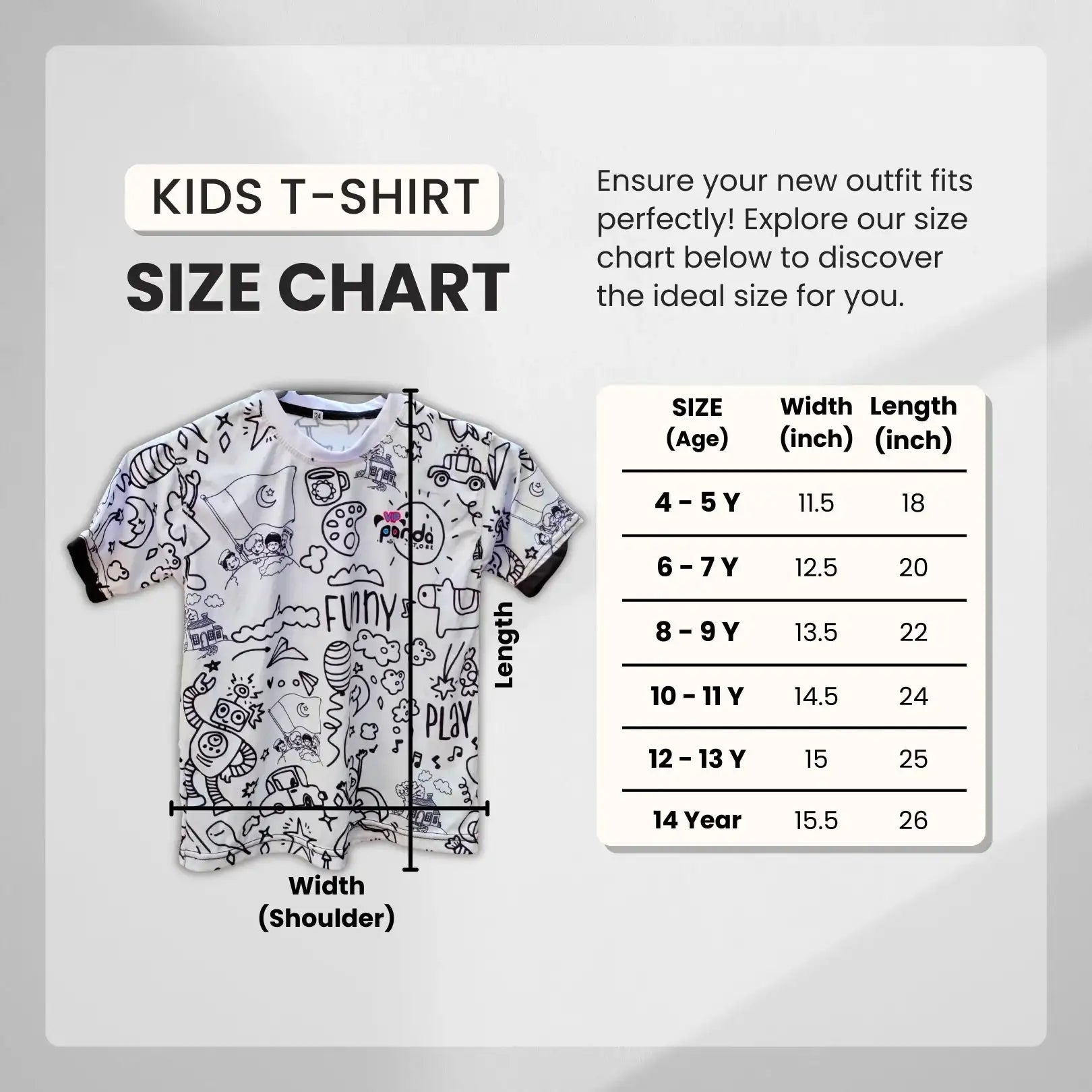 Magical Drawing T-Shirt + 12 Colors Gift for Kids VIP Panda