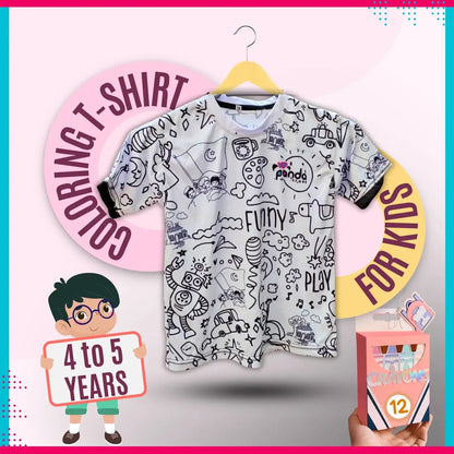 Magical Drawing T-Shirt + 12 Colors Gift for Kids VIP Panda