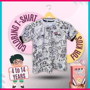 Magical Drawing T-Shirt + 12 Colors Gift for Kids VIP Panda