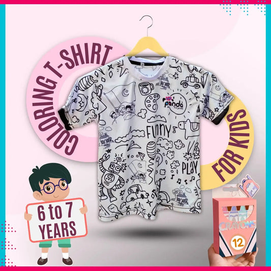 Magical Drawing T-Shirt + 12 Colors Gift for Kids VIP Panda