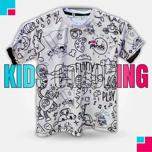 Magical Drawing T-Shirt + 12 Colors Gift for Kids VIP Panda
